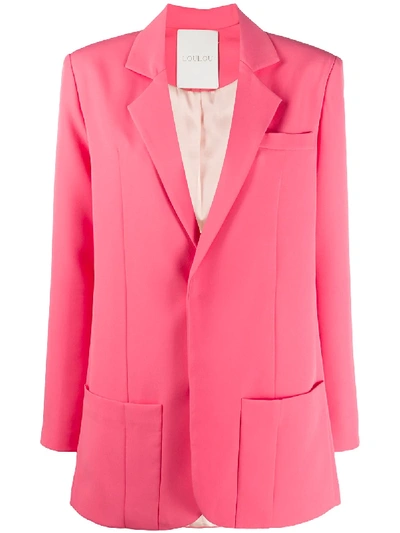 Loulou Straight Fit Suit Jacket In Pink
