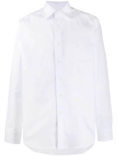 Canali Button-up Cotton Shirt In White