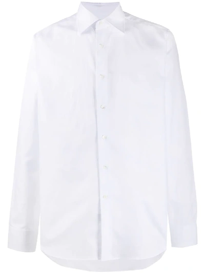 Canali Button-up Cotton Shirt In Blue