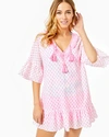 LILLY PULITZER WOMEN'S KIPPER COVER-UP IN PINK SIZE LARGE/XL, NEON CLIP - LILLY PULITZER,005014