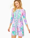 LILLY PULITZER WOMEN'S OPHELIA SWING DRESS IN PINK SIZE XL, IN A HOLIDAZE ENGINEERED DRESS - LILLY PULITZER,006225