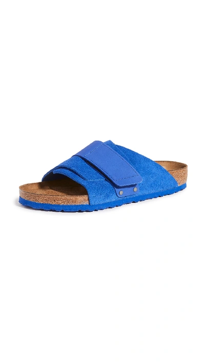 Birkenstock Kyoto Grip-tape Suede Sandals In Ultra Blue