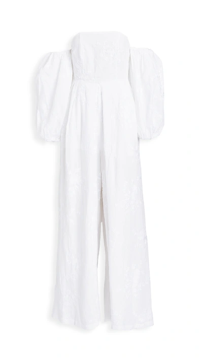 All Things Mochi Manila Off The Shoulder Wide Leg Jumpsuit In White