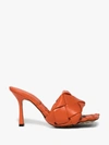 Bottega Veneta Puffy Intreccio Square-toe Mules In Orange