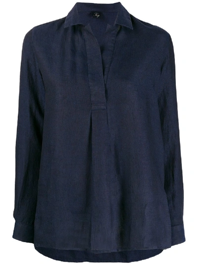 Fay Relaxed Fit Shirt In Blue