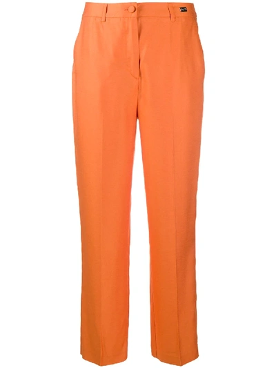 Be Blumarine Low-waist Tapered Trousers In Orange