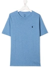 Polo Ralph Lauren Kids' Logo Embroidered Round Neck T-shirt In Blue