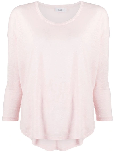 Closed 3/4 Sleeve Top In Pink