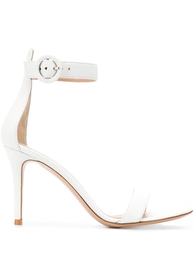 Gianvito Rossi Portofino 85mm Leather Sandals In White