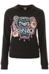 KENZO SWEATSHIRT WITH TIGER PASSION FLOWER EMBROIDERY,11380236
