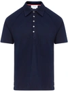 Thom Browne Button Polo Shirt In Navy