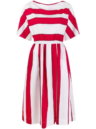 Woolrich 'scully Stripe' Midikleid In White