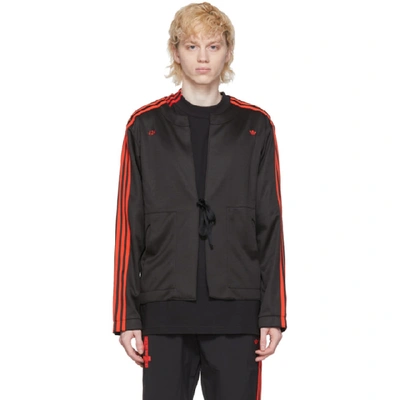 424 Black Adidas Originals Edition Kimono Jacket In Black/red