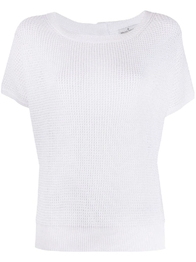 Bruno Manetti Back-buttoned Knitted Top In White