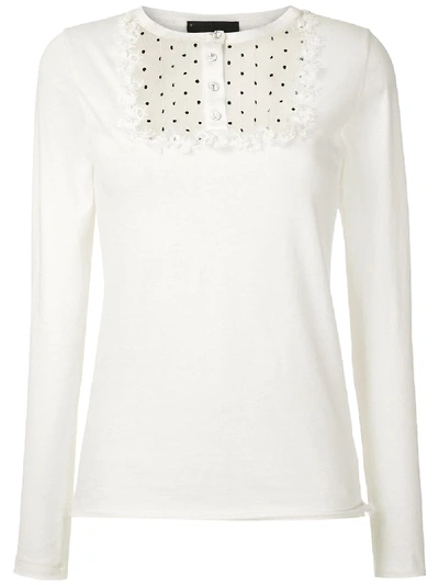 Andrea Bogosian Lace Panels Ramira T-shirt In White