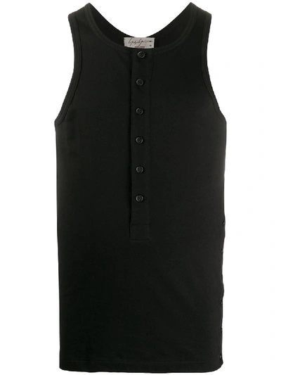 Yohji Yamamoto Front Buttoned Waistcoat Top In Black
