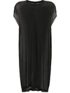 Rick Owens Sheer Longline T-shirt In Black