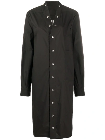 Rick Owens Press-stud Shirt Dress In Black