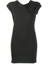 Rick Owens Asymmetric Neck Dress In Black