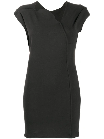 Rick Owens Asymmetric Neck Dress In Black