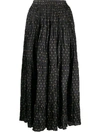 Mes Demoiselles Polka Dot Print Creased Skirt In Black