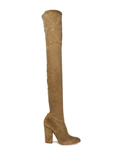 Sergio Rossi Knee Boots In Beige