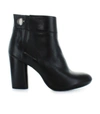 FIORI FRANCESI BLACK LEATHER ANKLE BOOTS WITH BUTTON