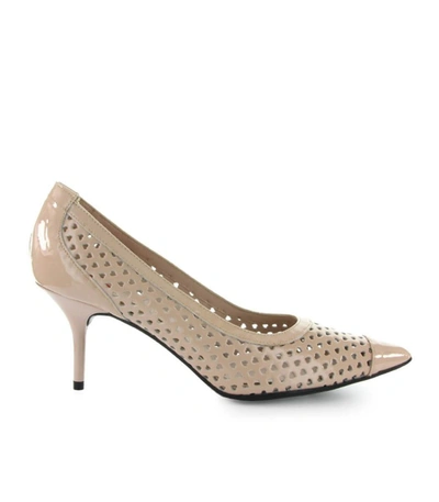 Love Moschino Womens Beige Leather Pumps In Pink
