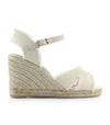 CASTAÃ±ER BROMELIA WHITE WEDGE ESPADRILLES