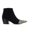 MARC ELLIS SUEDE WITH ZEBRA TIP ANKLE BOOT