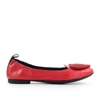 LOVE MOSCHINO RED STRASS HEART BALLET FLAT SHOE