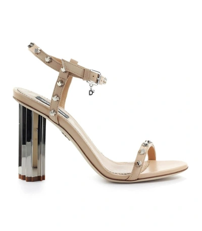 Dsquared2 Nude Studs Sandal In Beige