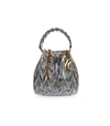 LA CARRIE OLYMPIA SILVER BUCKET BAG