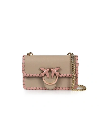 Pinko Love Mini Twist Cl Beige Pink Crossbody Bag