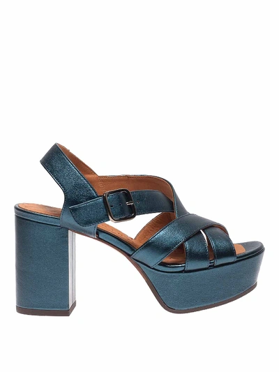 Chie Mihara Derlis Sandals In Laminated Oil Blue