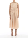 EMPORIO ARMANI SILK CRÊPE LONG DRESS IN POWDER PINK