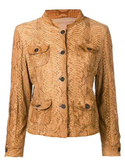 Pre-owned Prada 2000's Slim Skin Jacket In Brown