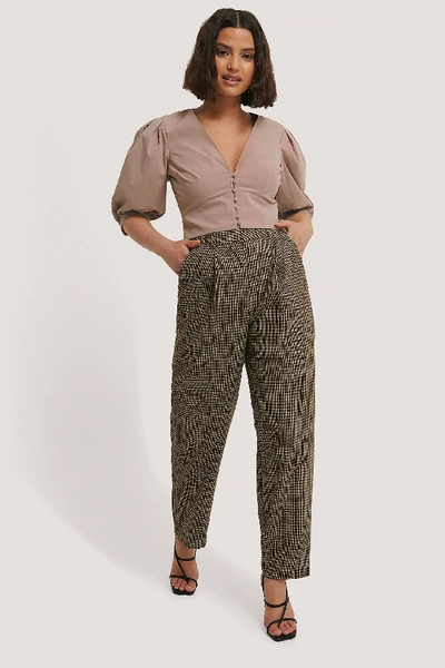 Chloé Pleat Balloon Checked Suit Pants - Multicolor In Checkered