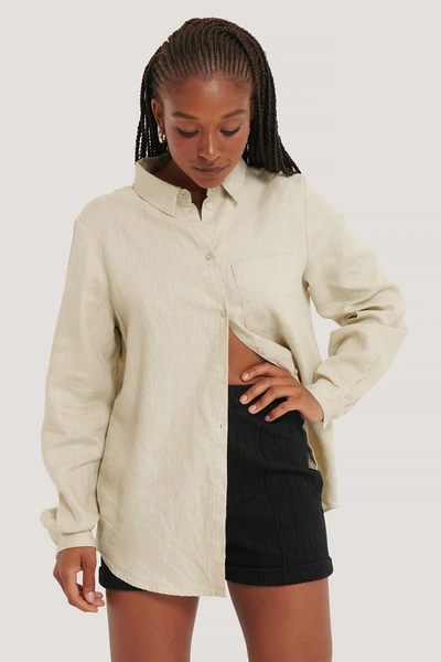Na-kd Classic Linen Shirt - Beige