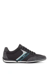 HUGO BOSS HUGO BOSS - LACE UP HYBRID SNEAKERS WITH MOISTURE WICKING LINING - OPEN GREY
