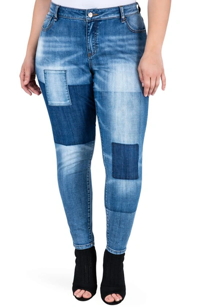 Standards & Practices Isabel Colorblock Skinny Jeans In Periwinkle