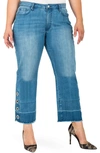 Standards & Practices Meryl Grommet Detail Wide Leg Jeans In Blue
