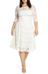 Kiyonna Aurora Lace Dress In Ivory