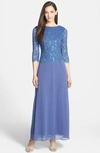 Alex Evenings Mock Two-piece Gown In Wedgewood