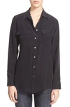 Equipment Signature Slim-fit Silk Shirt In True Black