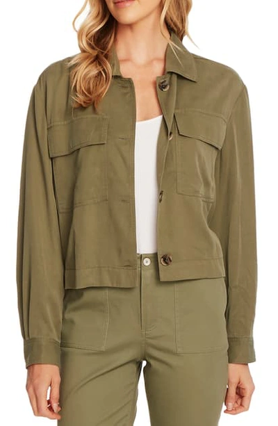 Vince Camuto Button Utility Jacket In Lt Sage