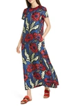 LA DOUBLEJ SWING FLORAL PRINT SILK MAXI DRESS,DRE0001-SIL001-PFI0001-ED20