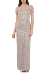 JS COLLECTIONS SEQUIN LACE GOWN,866648