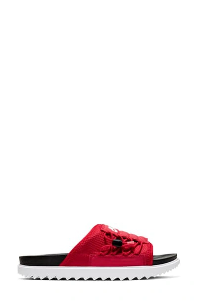 Nike Asuna Slide Sandal In Black/ White/university Red