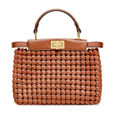 Fendi Peekaboo Iconic Mini In Marron